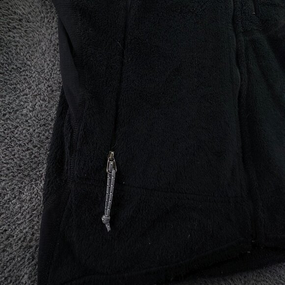 Patagonia Women Jacket Black Full Zip Fuzzy Soft Small USA Made Big Pockets - Picture 8 of 16